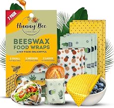 Trifecta Living Co. Versatile Beeswax Wraps,Set of 7-Fresh Food Keeper, Durable & Easily Cleaned, Sustainable Step Towards a Zero-Waste Kitchen, Unique Designs (Pineapple, Cactus, Star)