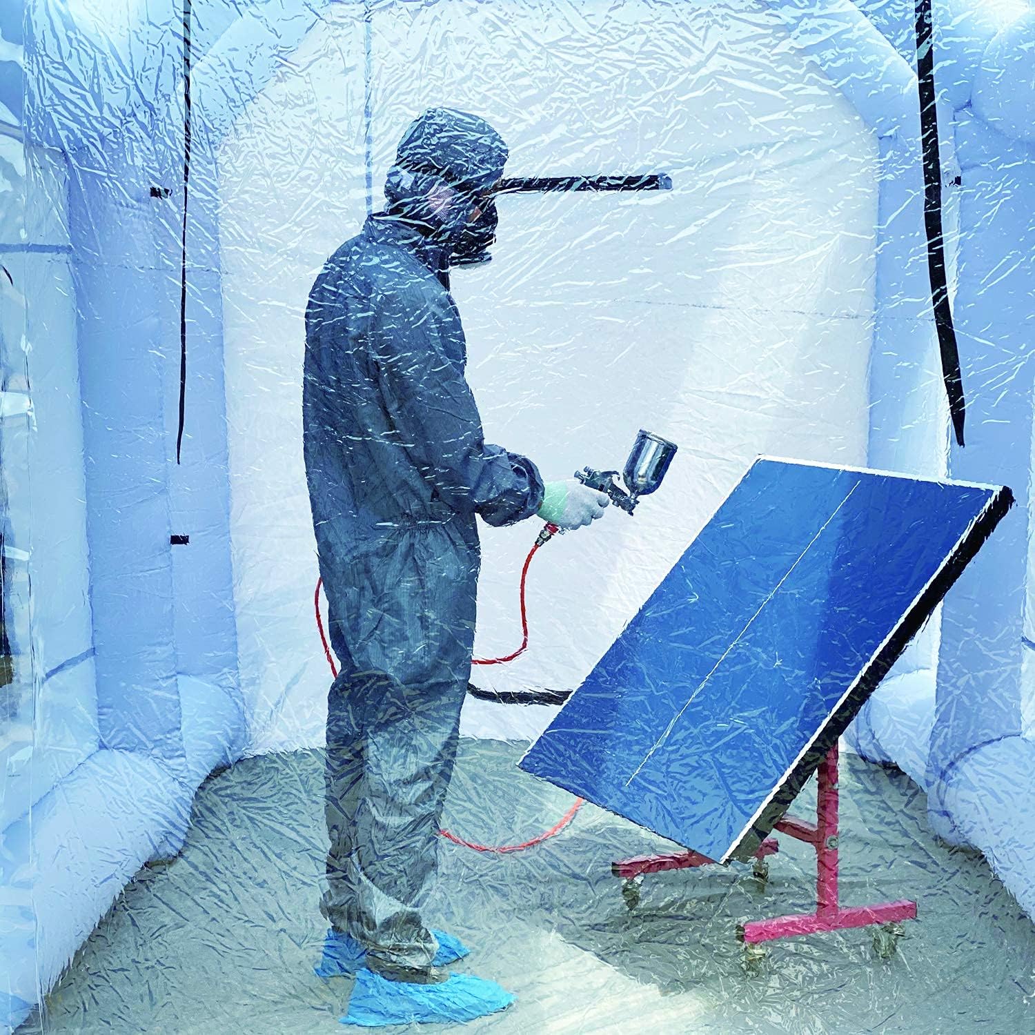 Sewinfla Professional Inflatable Paint Booth 13x8.2x8.2Ft with Air Extractor Device, Portable Spray Paint Booth with High Efficient Ventilation System for Cars, Auto Parts, Furnitures Painting