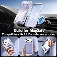 Vista 177 de GONEZ Funda de silicona para iPhone 15 Pro Max, compatible con Magsafe, protector de cámara + protector de pantalla, forro de microfibra suave Negro