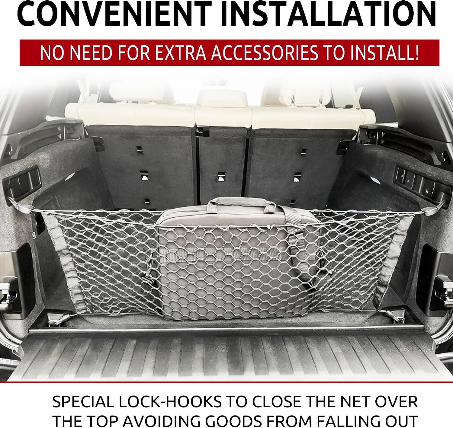 Envelope Style Trunk Cargo Net Black for BMW X5 G05 2018-2026 - Car Accessories - Premium Trunk Organizers and Storage - Cargo Net for SUV - Vehicle Carrier Organizer for BMW X5 G05