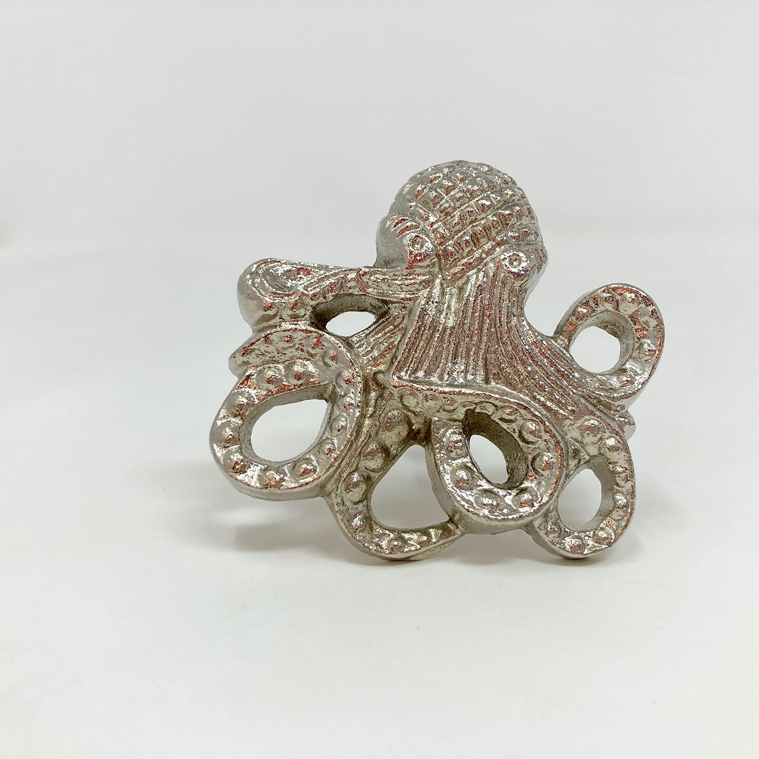 Silver Sea-Life Marine Nautical Drawer Knobs, Bathroom, Cupboards, Dresser, Cabinet (1. Octopus)