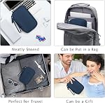 FYY Organisateur électronique, organisateur de câble de voyage sac de poche Accessoires électroniques étui Portable étanche double couche sac de rangement pour câble, cordon, chargeur, téléphone, écouteur, taille moyenne Marine