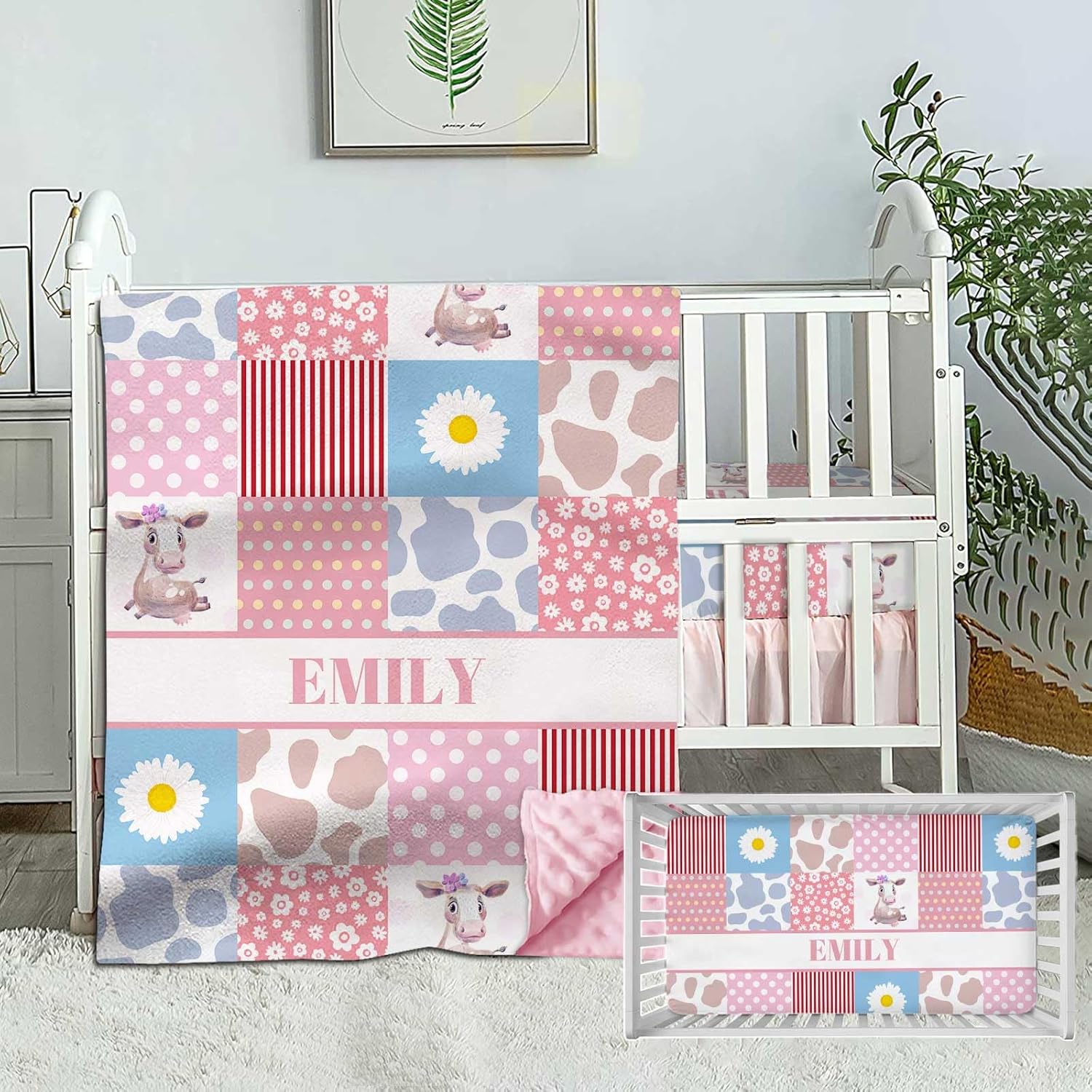 Personalized Baby Bedding Set for Boys & Girls, Custom with Name, Racing Car Nursery Bedding, 2 Piece Set - Crib Comforter & Fitted Sheets