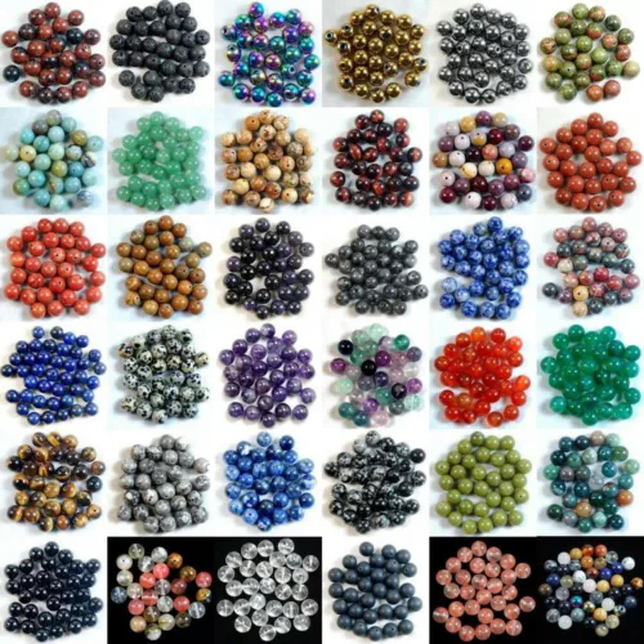 Lot de 500 Perles Rondes en Pierres précieuses Naturelles de 8 mm, pour la Fabrication de Bijoux