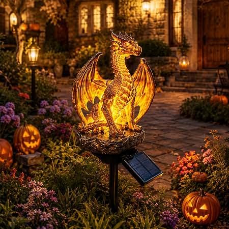Amazon.com: inhildas Highland Cow Garden Statue with Solar Light