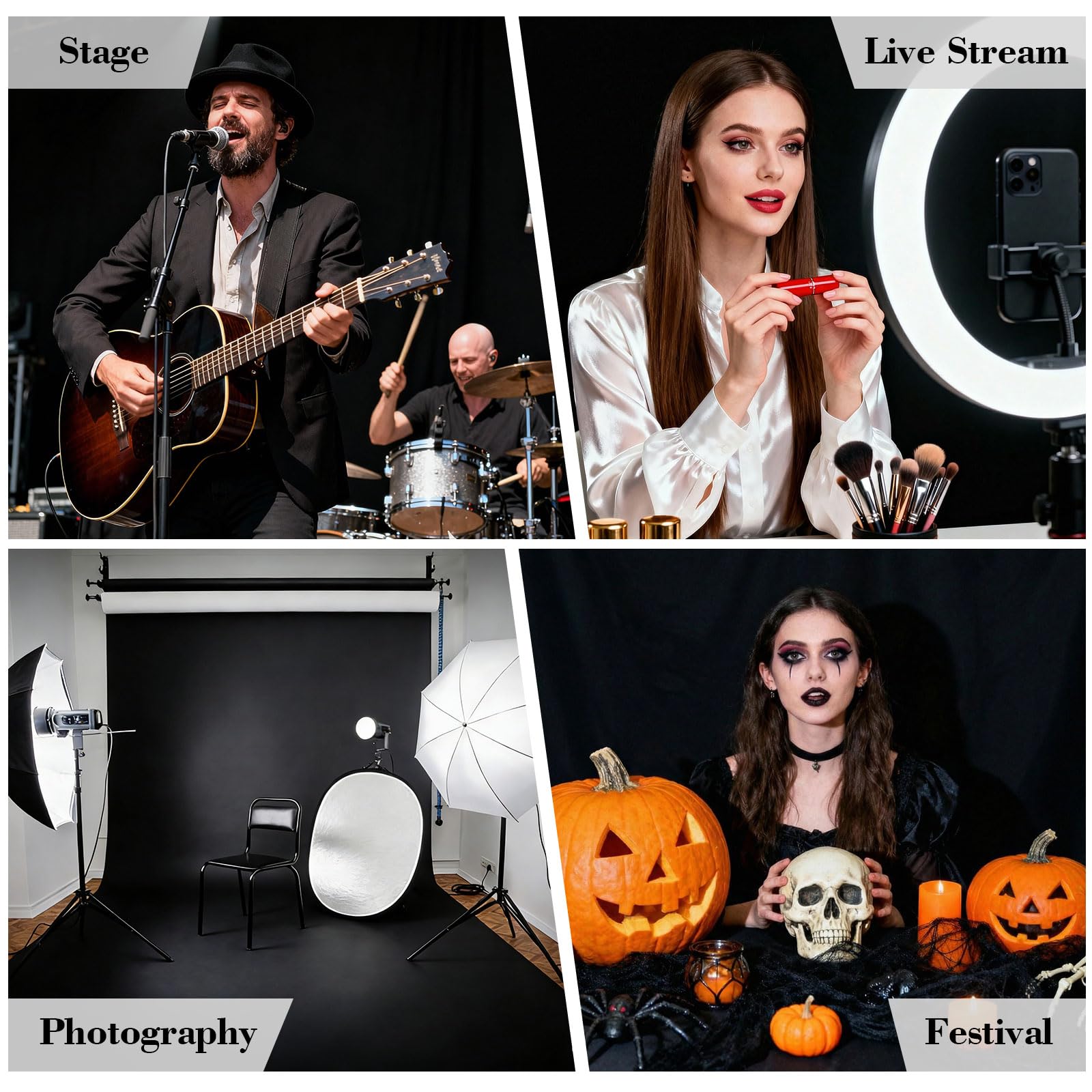 3 * 6M Fotohintergrund, Fotohintergrund Schwarz, Hochdichtes Polyestergewebe, StangentaschendEsign mit Vier Clips und Einer Aufbewahrungstasche, Geeignet FürFotostudios, Videohintergrund Systeme