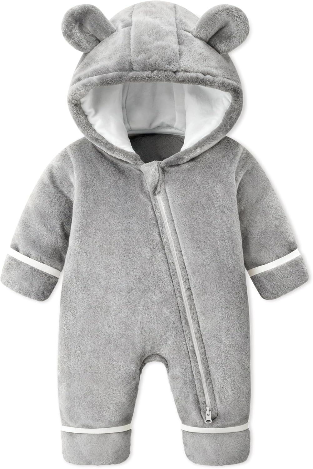 Yoofoss Baby Snowsuit Fleece Baby Winter Clothes for Boys and Girls Newborn Bear Costume Footies Hooded Romper Soft Warm