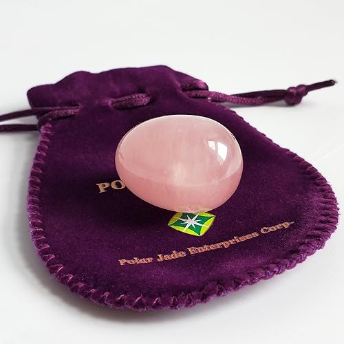 Miniatura 7 de Polar Jade Huevo de cuarzo rosa, huevo de piedra Yoni de amor rosa sin perforar para fortalecer los mucones pélvicos, tamaño pequeño (1.378 x 0.984