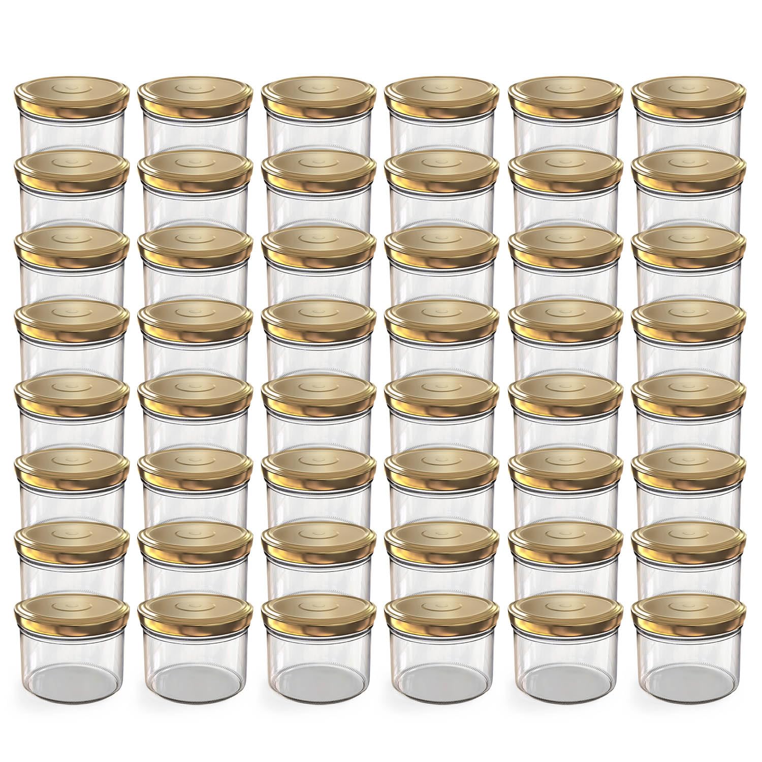 Bocaux de 230 ml en verre de qualité avec couvercle doré élégant