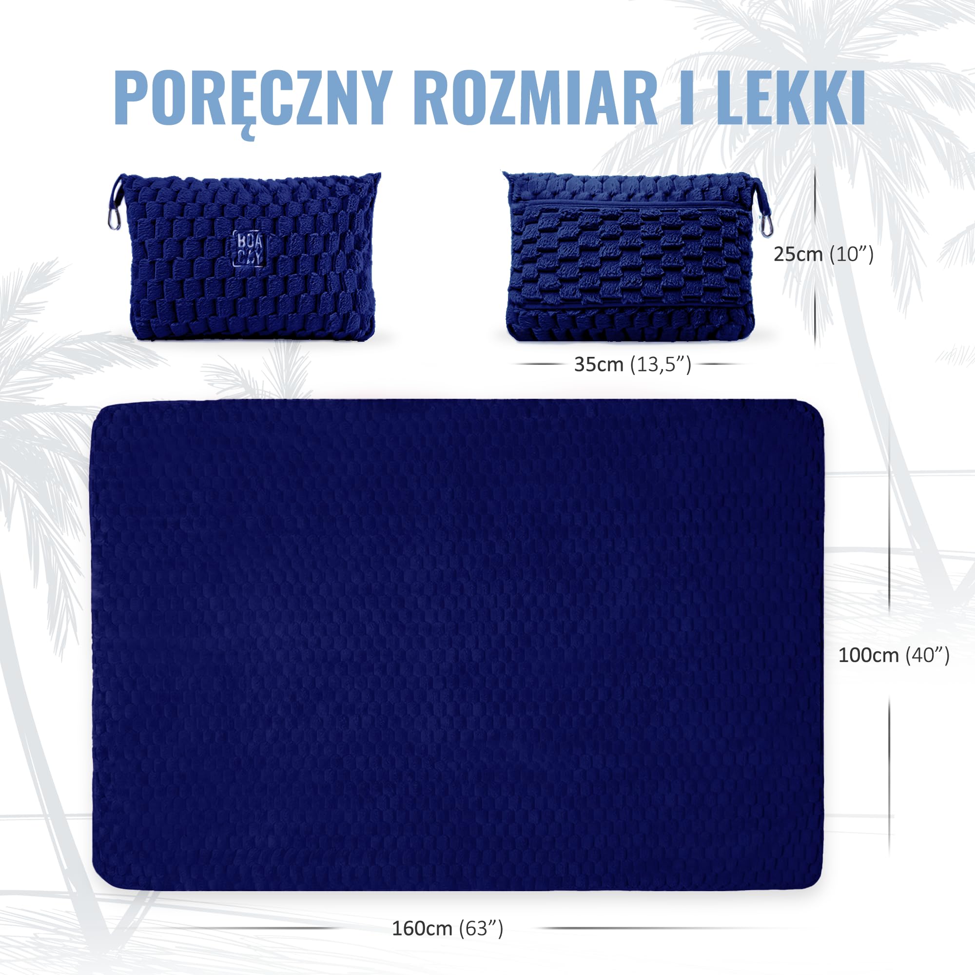 BOACAY Pakowalny Koc Podróżny do Samolotu, Samochodu - Kompaktowy Koc Biurowy - Przenośna Poduszka dla Dorosłych, Dzieci z Pokrowcem, Rękaw na Bagaż, Klipem na Plecak