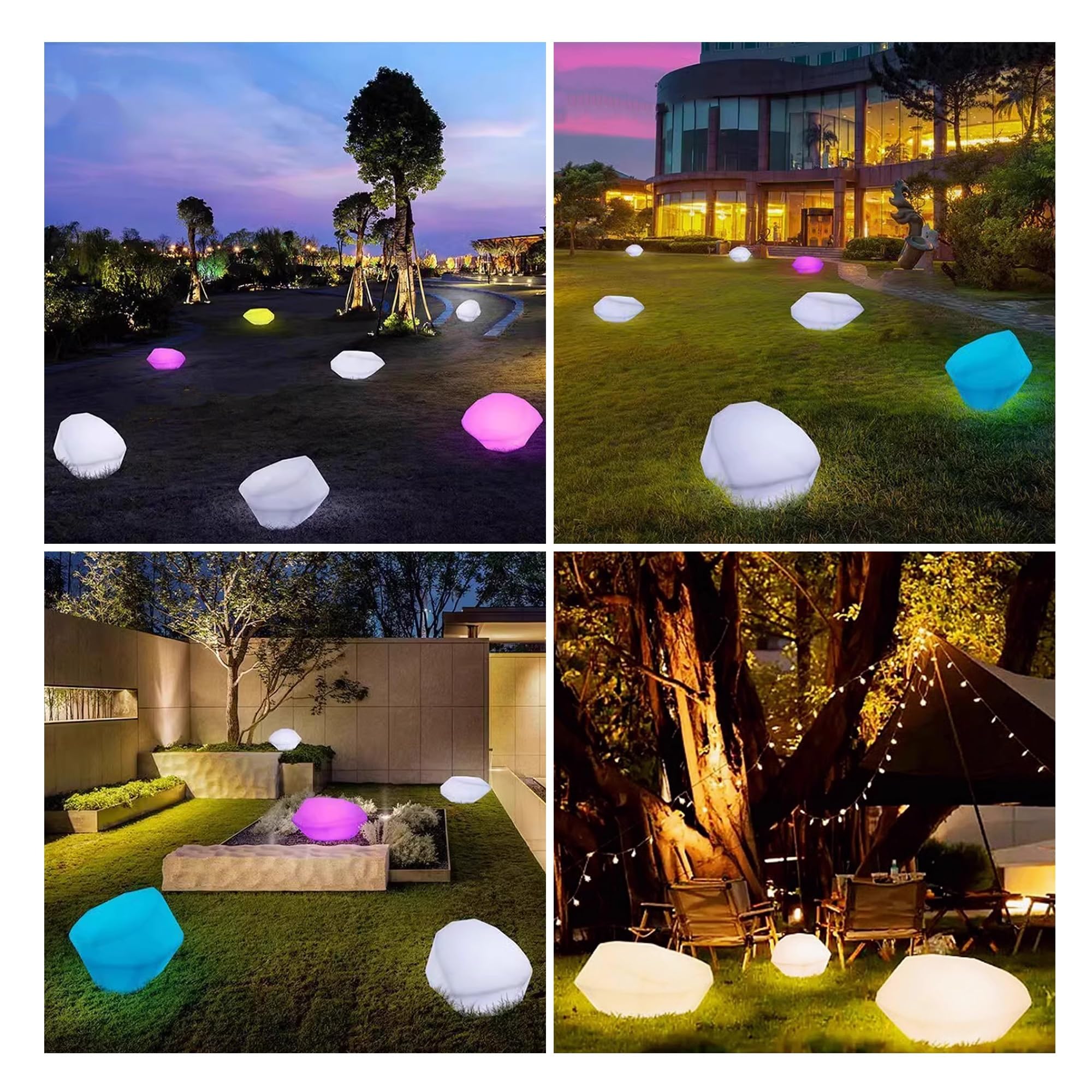 Lampada solare da giardino, Luce da giardino con illuminazione a LED con cambio di colore, Lampada da giardino moderna per esterni, IP65 impermeabile, telecomando, per vialetti, piscina, prati(63*45*3