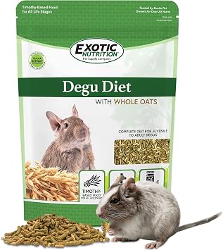 Exotic Nutrition Degu Diet 2.5lb - Nutritionally Complete Healthy Pellet Diet with Whole Oats - for Domesticated Pet Degus