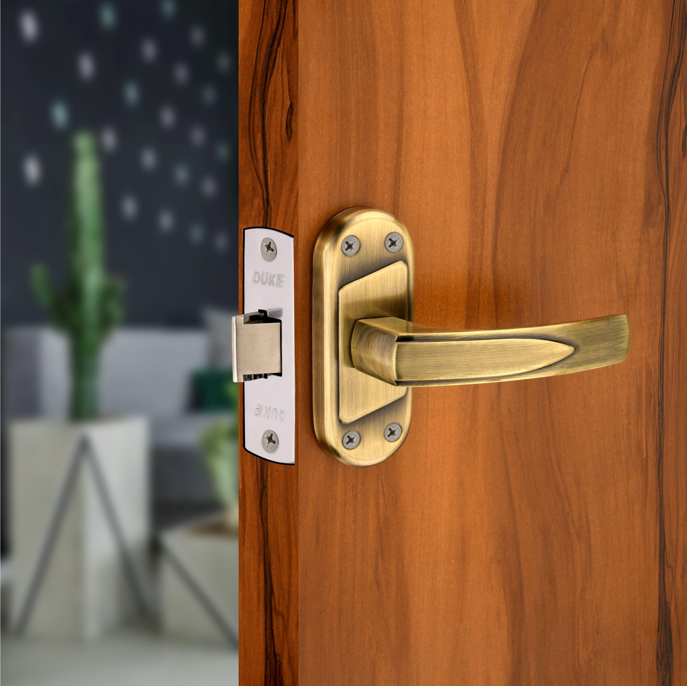 Duke Lock Baby Stainless Steel Mortice Set 1001 BA for Main Door, Kitchen, Bedroom, Office, Brass Latch Body with Premium Design Brass Antique Color 100 MM (5 INCH)