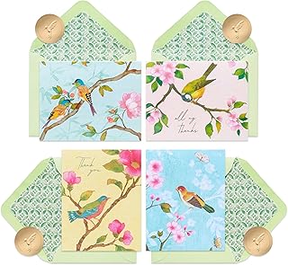 20-Count Blank Thank You Cards with Envelopes and Seals (Birds)