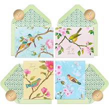 Papyrus 20-Count Blank Thank You Cards with Envelopes and Seals Birds
