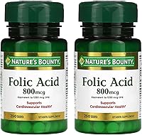 Vista 8 de Nature's Bounty Suplemento de Ácido Fólico, Apoya la Salud Cardiovascular, 800 mcg, 250 Tabletas
