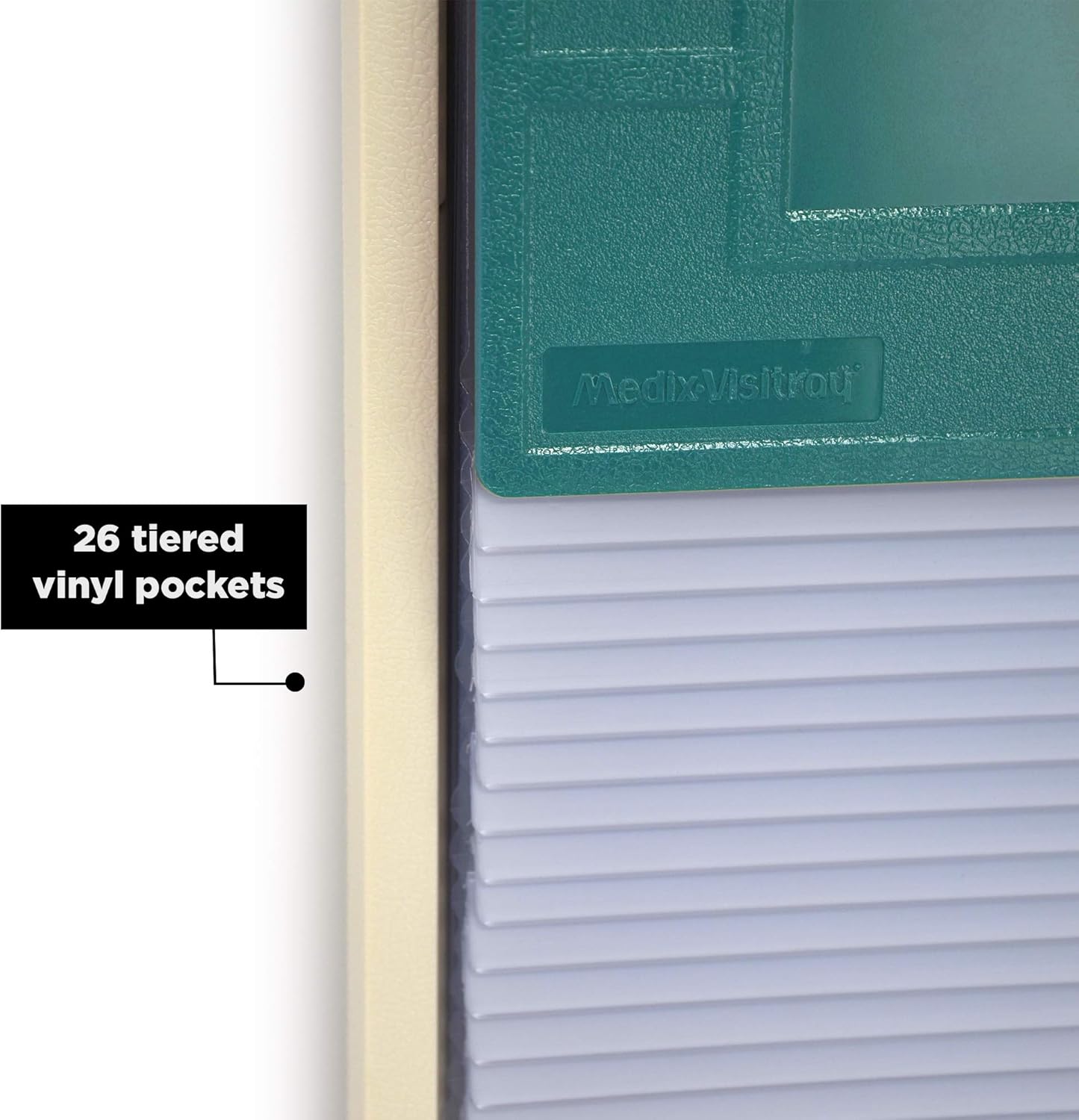 Carstens 26-Pocket Kardex-Visitray Document Filing System for 8" x 5" Sheets, Deep Lagoon