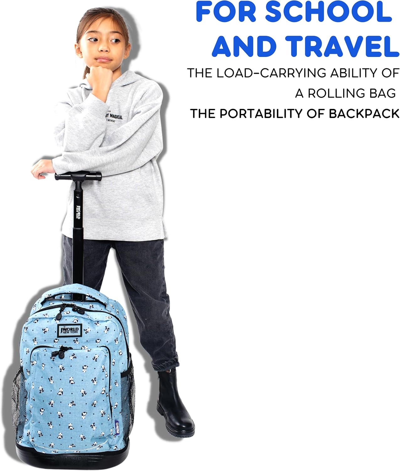 J World Sunny Rolling Backpack for Kids. Roller Bag With Wheels, Game - Image 2
