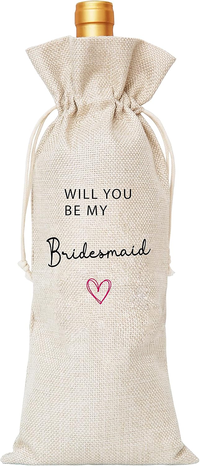 Will You Be My Bridesmaid ワインバッグ、姉妹、女性、いとこ、兄弟、ベスティー、BFF &ndash; 1個(B027)
