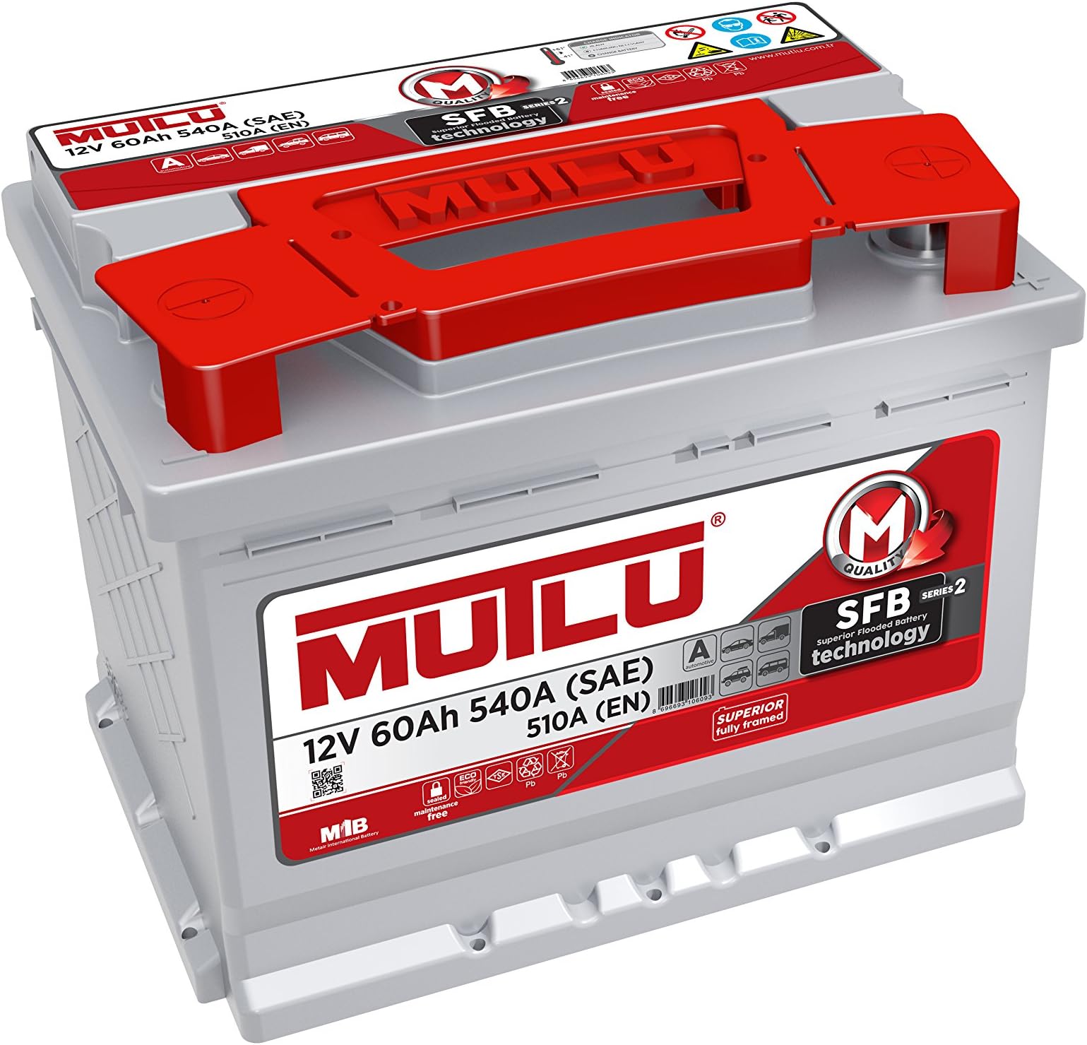 Mutlu 027 Series 2 Car Battery 12V 60Ah 540A (SAE) 510A (EN)