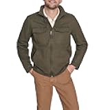 Levi's Men's Stand Collar Cotton Military Jacket With Hidden Hood