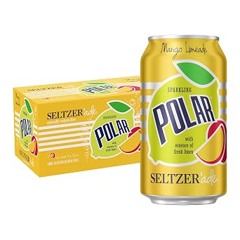 Polar Beverage Mango Limeade Seltzerade, 12 fl oz.Pack of 8