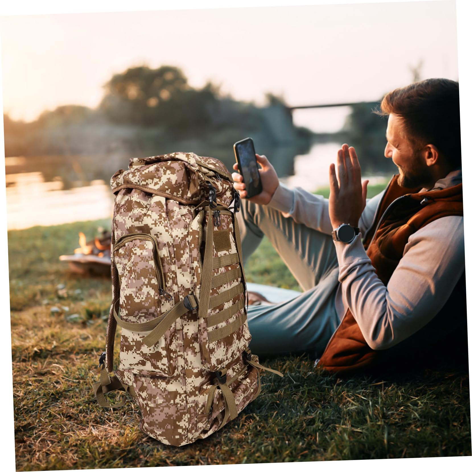UKCOCO Zaino Escursionismo Oxford Zaino Multifunzionale per Camping per Outdoor per Escursionismo e attività all