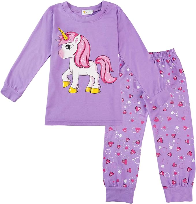 CMKid Little Girls Unicorn Pajamas Set Children PJs 100 Cotton