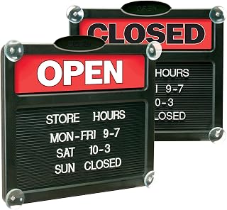 Headline Sign Double-Sided Open/Closed Sign w/Plastic Push Characters, 14.38 x 12.38