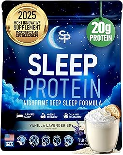 SleepProtein™ Nighttime Casein Recovery Shake – 20g Slow-Release Protein for Overnight Muscle Repair & Deep Sleep Support – Melatonin-Free, GLP-1 Friendly, with Magnesium, GABA, Theanine & Tryptophan