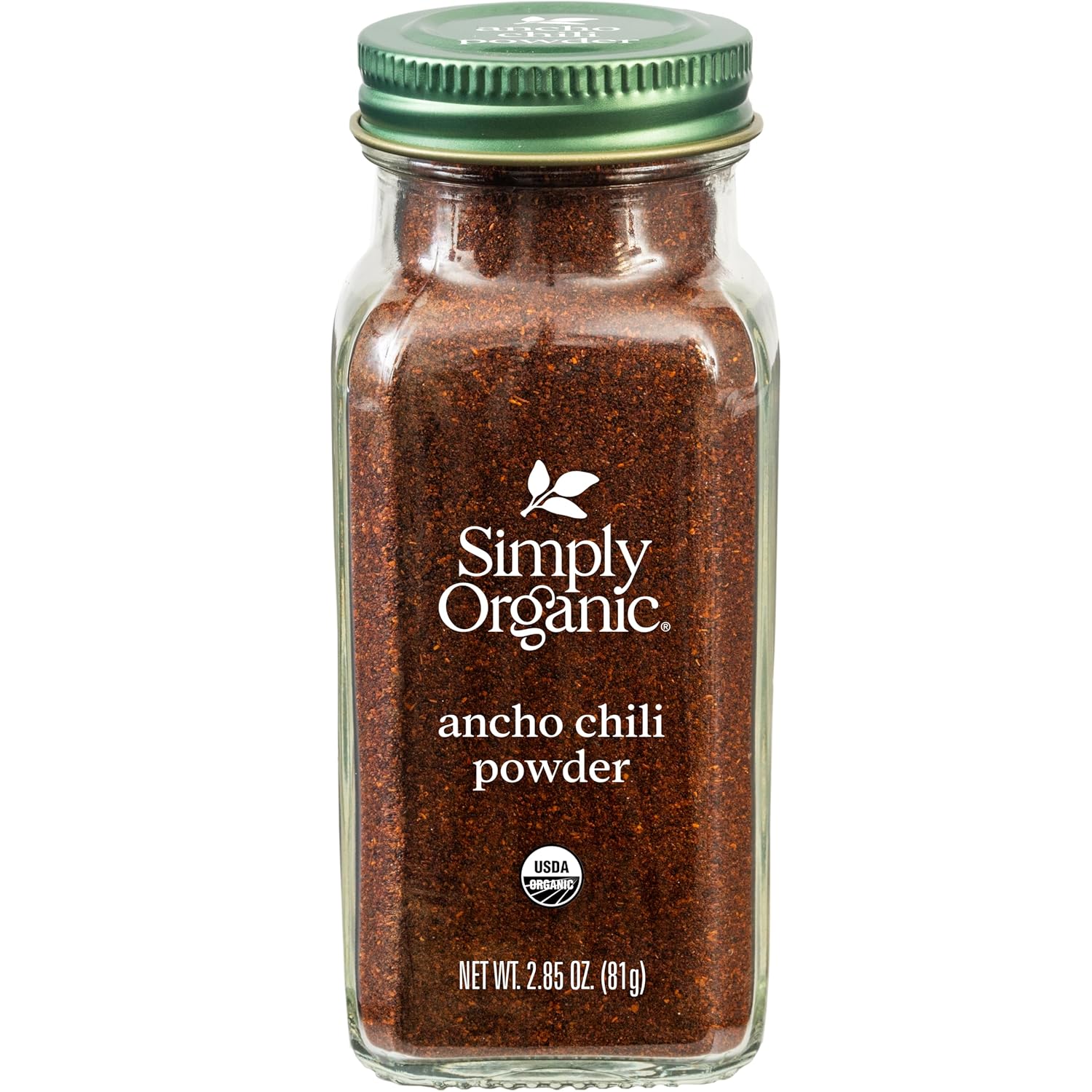 Simply Organic Ancho Chili Powder, 2.85 Ounce Jar, Certified Organic Poblano Peppers, Mexican, Southwest, Popcorn & Chocolate