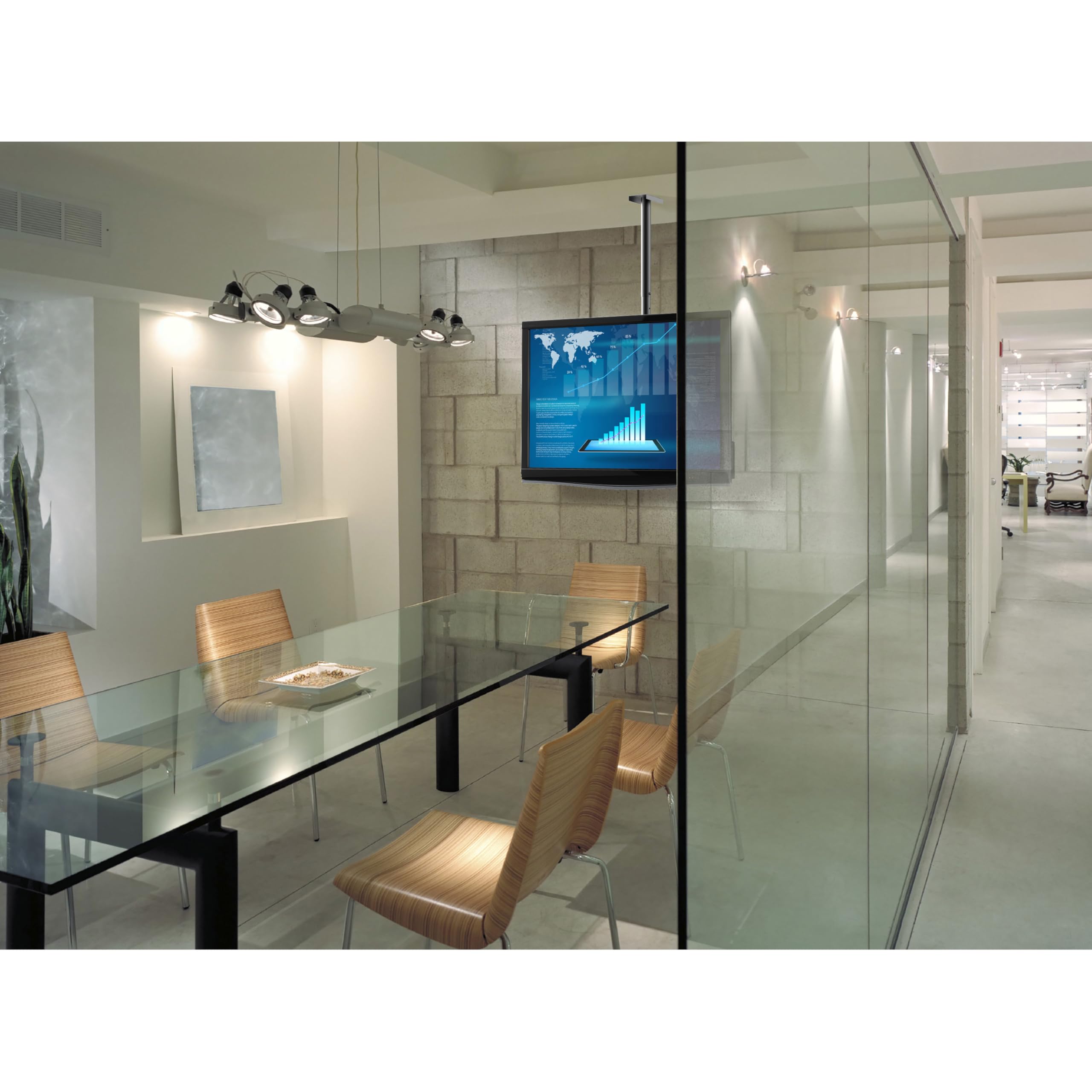 Meliconi Slimstyle 400CE, Support Plafond TV Extensible Aussi Projecteur