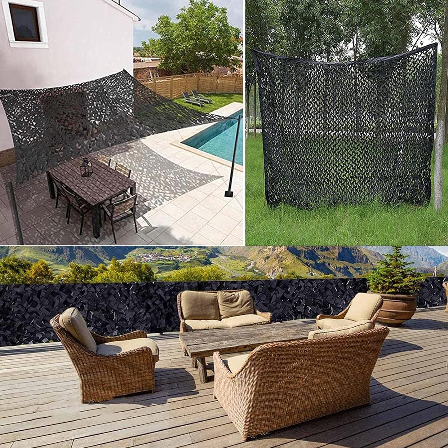 Malla de Camuflaje Sombra, Ligera Caza Militar Red de Camuflaje, Camouflaje Net Toldos para Acampar, Fotografía, Parasol Decoración Valla Fiesta, Camping