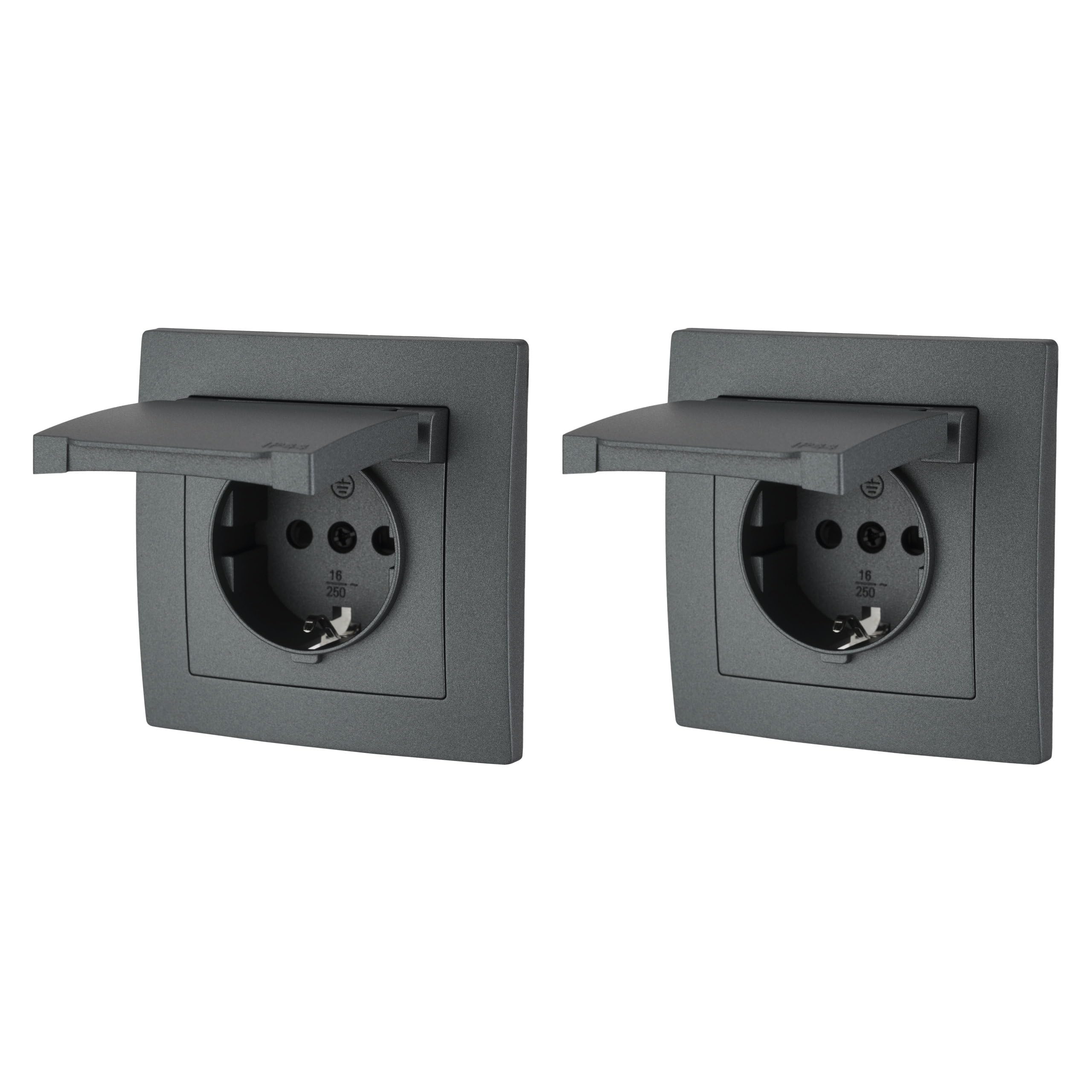 Regard étanche PVC Carré 200x200 Mm IP54 - Boîte De Jardin Pour Irrigation Et Câbles électriques, Avec Couvercle Aveugle