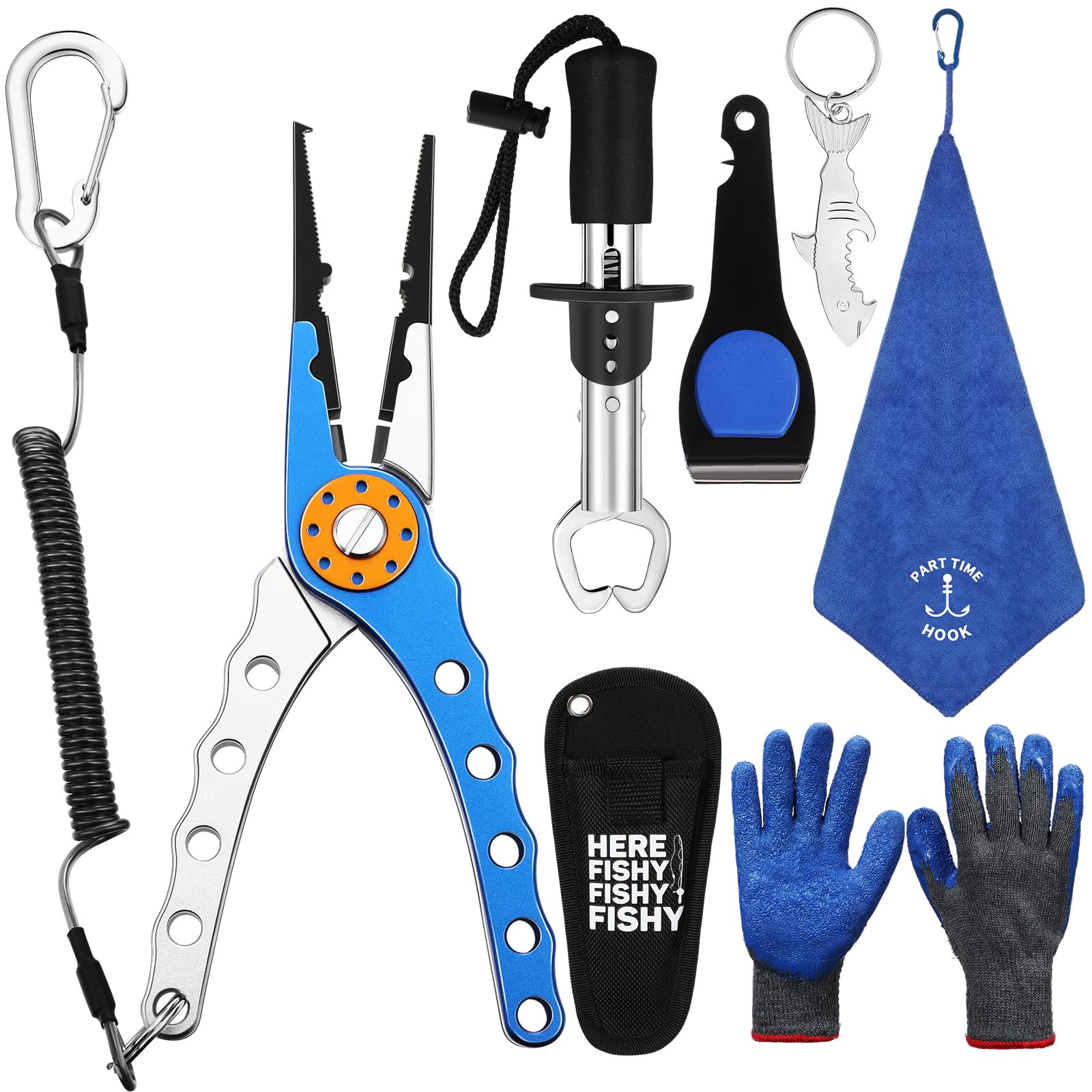 Kit de pesca con alicates extractor de anzuelos y tijeras multifunción VioraWhite 7