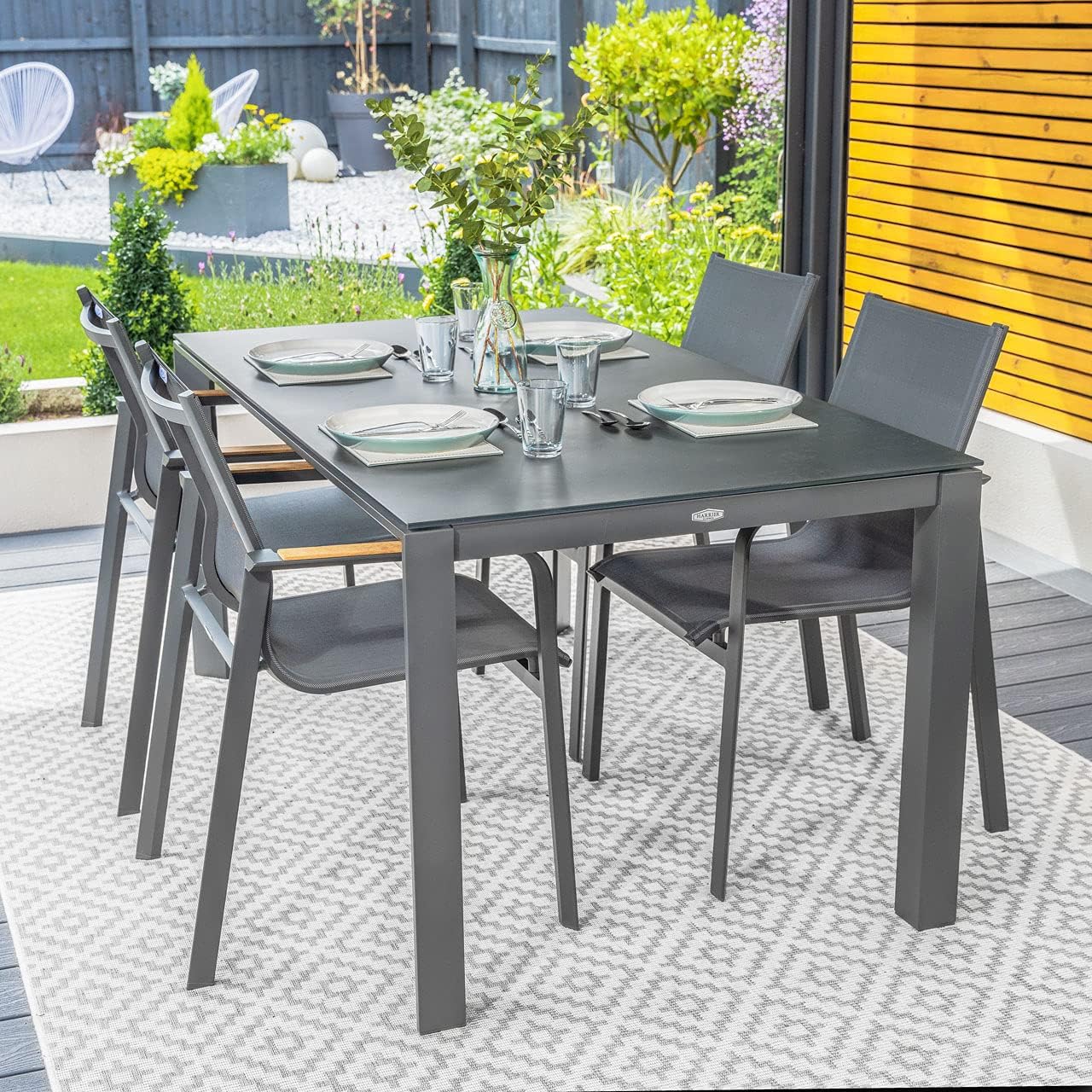 Harrier Outdoor Dining Table Set Luxury Garden Furniture Set (Charcoal) Choose Your Outdoor