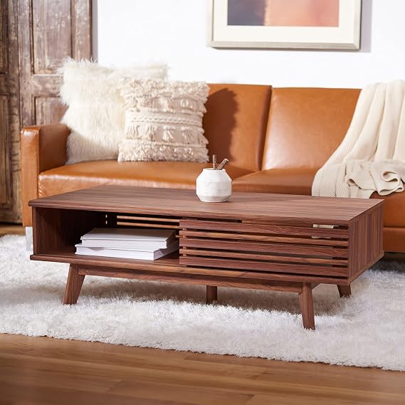 Safavieh Home Collection Rori Walnut 1-Shelf (46 w. x 23 d. x 16 h.) Coffee Table