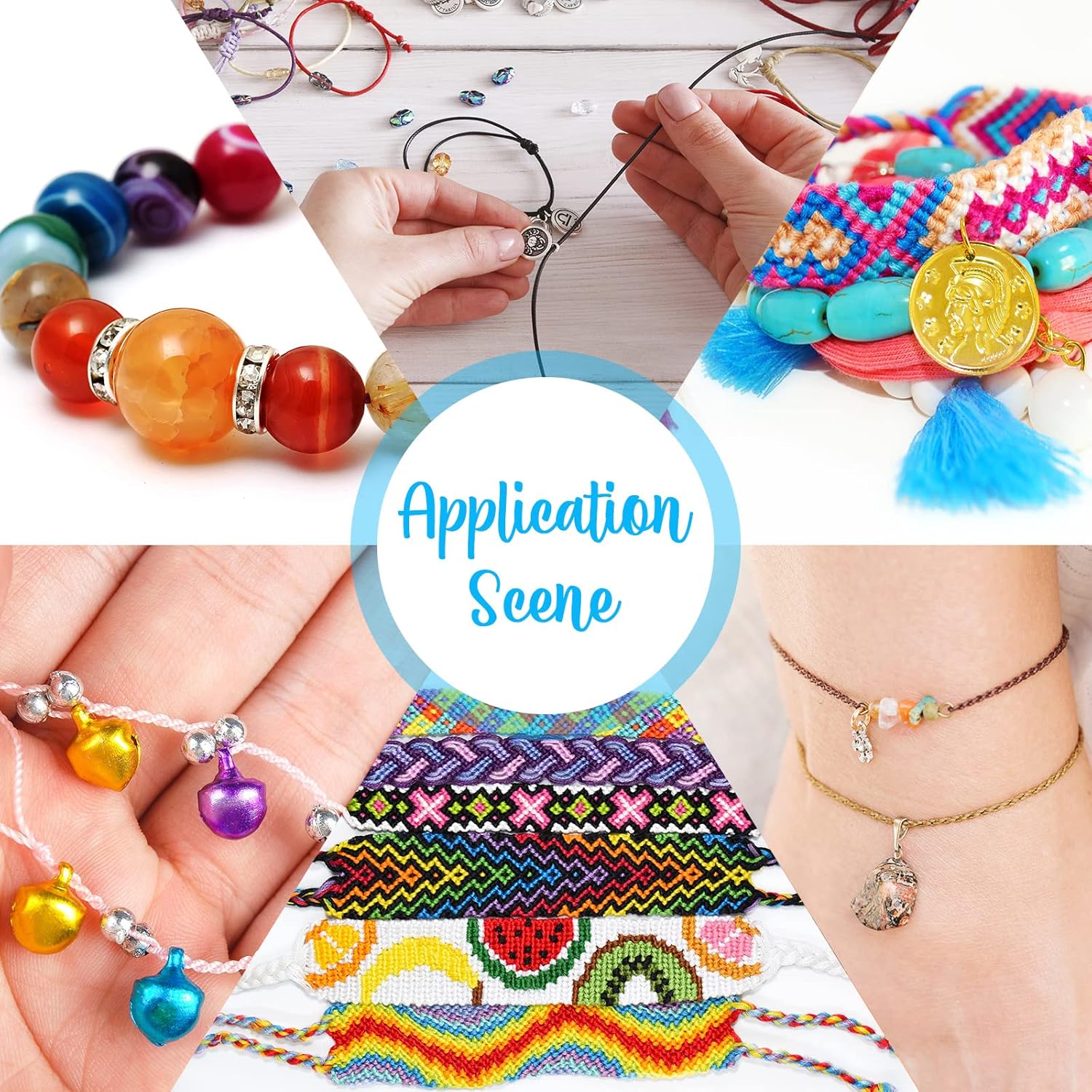 30 Rolls 30 Colors 0.8mm Chinese Knotting Cord Nylon Beading String Macrame Nylon Cord Mixed Beading Thread for Kumihimo Friendship Bracelet Jewelry Making Ornaments, 656 Yards - Image 5