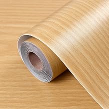 11.8"78" Thickened Faux Wood Peel and Stick Wallpaper, Naturally Textured Modern Contact Paper, Self Adhesive Waterproof Vinyl Looks Like Wood for Countertop Cabinet Furniture and Floor Oak