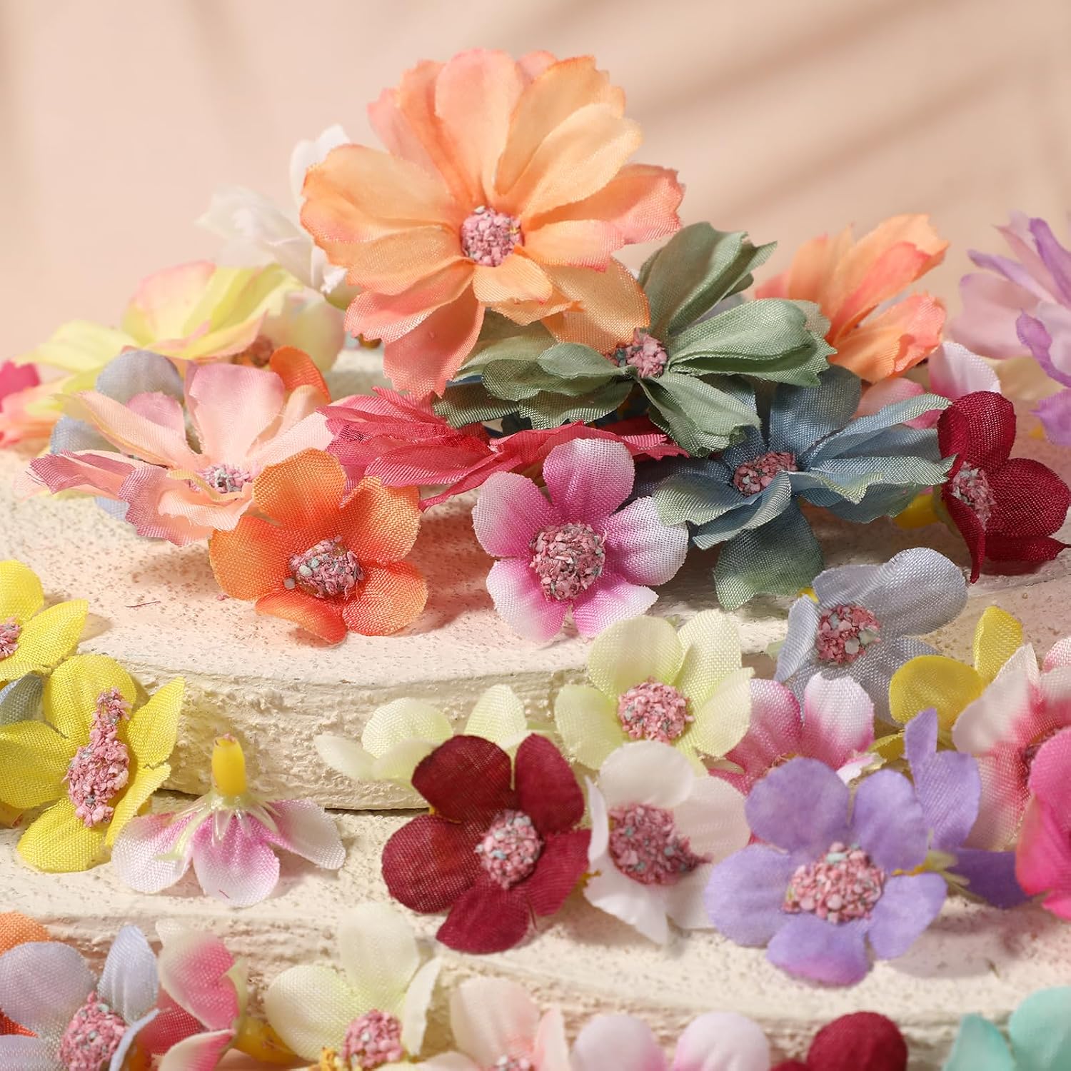 150PCS Small Artificial Flowers Mini Flowers for Crafts Embellishments 3D image 3