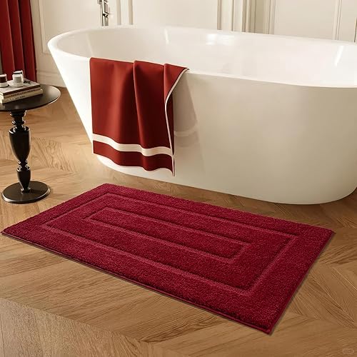 Miniatura 32 de HOMORE Alfombra Pasillo de Baño de 24 x 60 pulgadas, antideslizante, lavable, alfombras de baño largas de microfibra suave y absorbente, tapete de