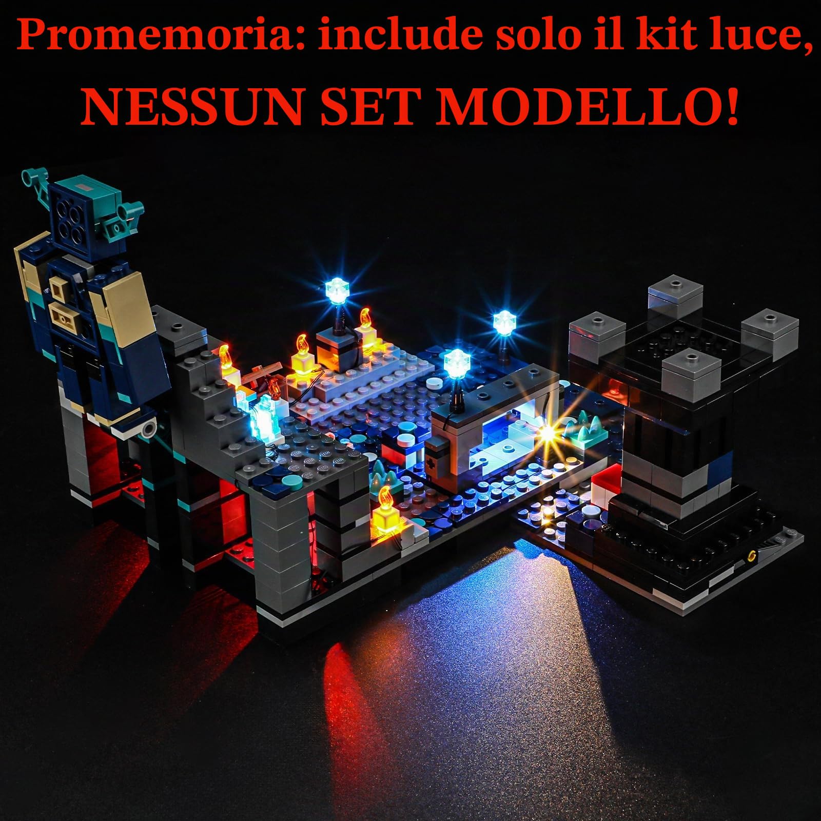 Kit di Illuminazione a LED Compatibile con LEGO Minecraft La battaglia buia e profonda 21246 Modello da Costruire - Set di luci a LED per Il Modello (Non includere Il Modello)
