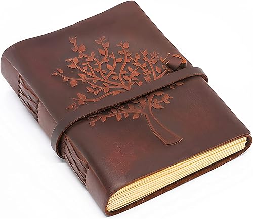 RETRO BROWN Diario de cuero, diario diario vintage de cuero genuino de búfalo para hombres y mujeres, diario de viaje y diario personal para