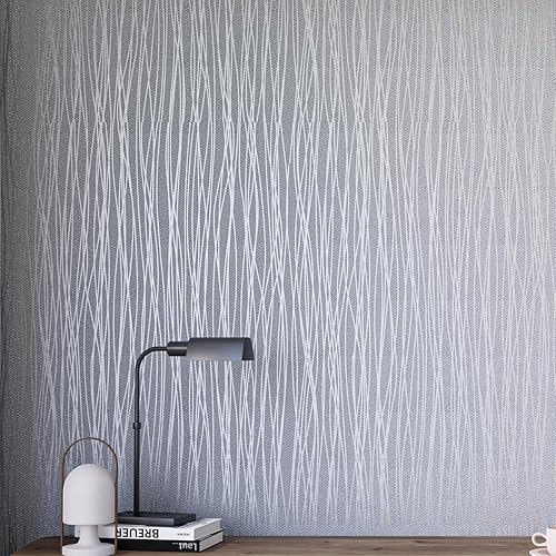 mamonhome Papel tapiz gris plateado, diseño de rayas tridimensionales, no tejido, autoadhesivo, extraíble, apto para inquilinos, para sala de estar,