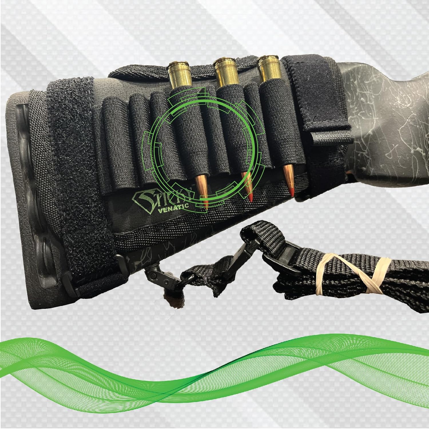 Sticky Holsters Stock Pad Riser - Tactical Gear Base Pad, Cheek Rest and Riser with DOPE Card Pocket - for Sport and Hunting