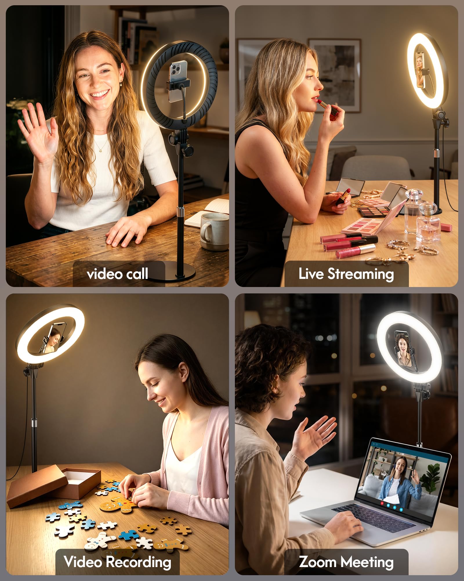 Anillo de luz para ordenador portátil, videoconferencia (negro-A)