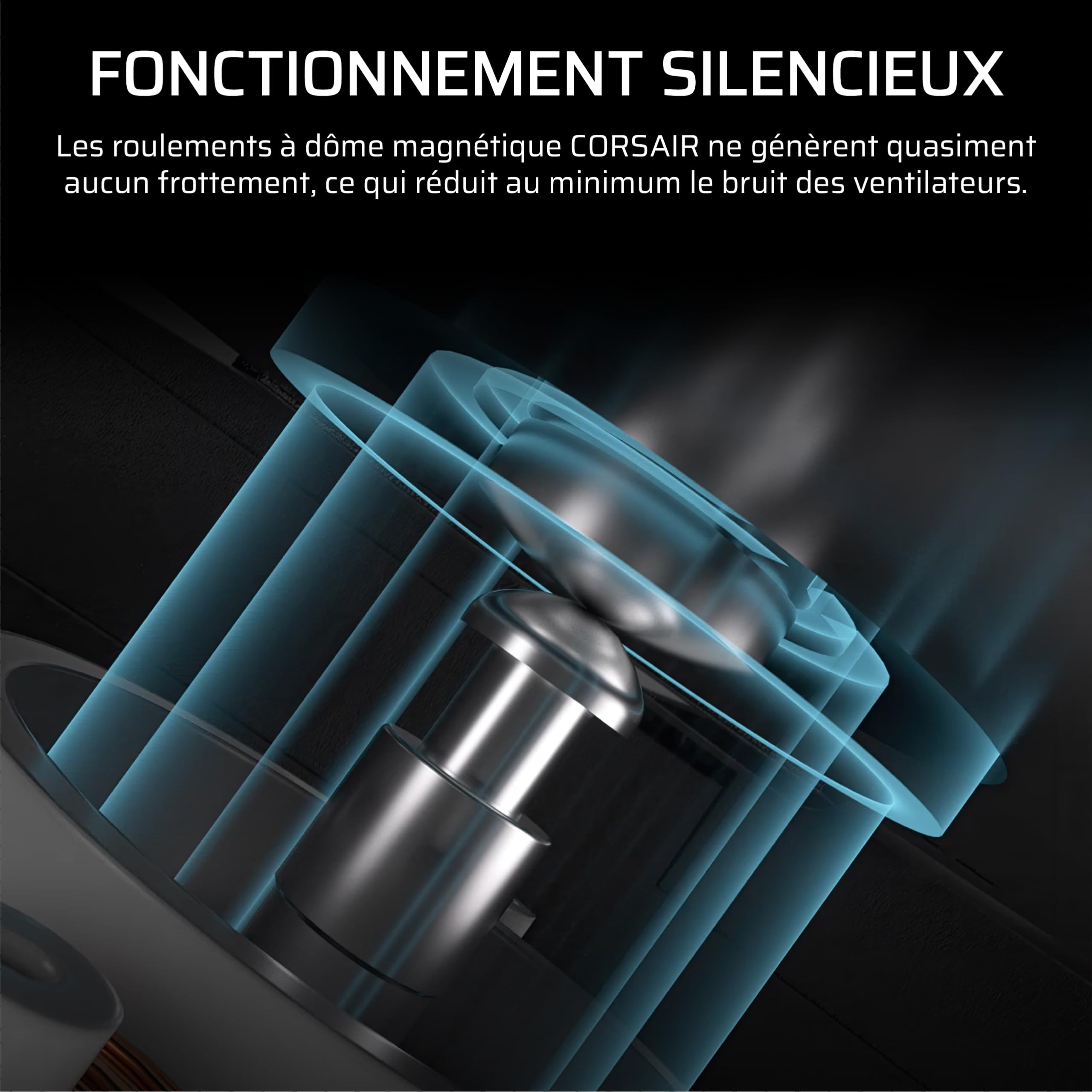 CORSAIR iCUE Link RX140 Max RGB 140mm PWM Ventilateur Épais – Pression Statique Élevée – Palier à Dôme Magnétique – Ventilateur Unique – Noir