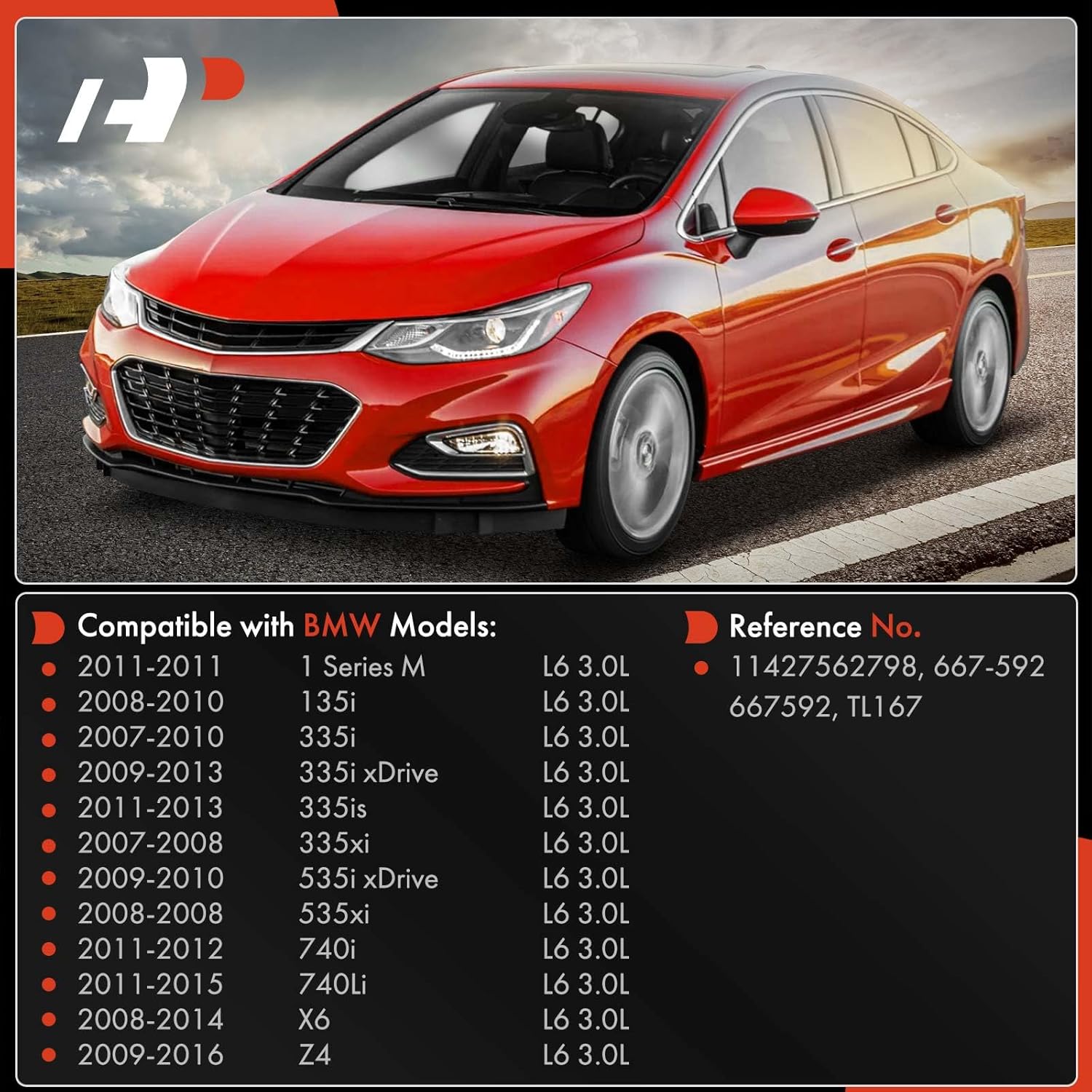 A-Premium Turbocharger Oil Line Compatible with BMW 335i 2007-2010, 335i xDrive 2009-2013, 335is 2011-2013, 335xi, 535i xDrive, 535xi, 740i, 740Li, X6, 1 Series M, 135i, Z4, 3.0L, Oil Inlet Tube, Rear
