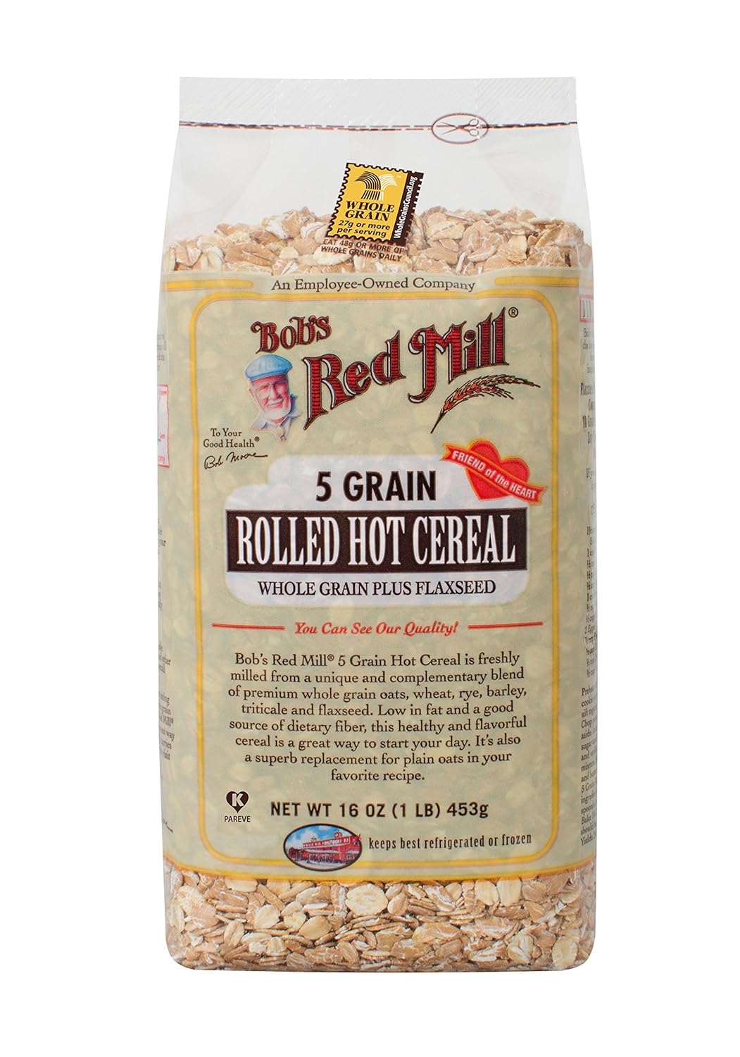 Bob’s Red Mill 5 Grain Rolled Hot Cereal 16 Ounces (Case of 4)