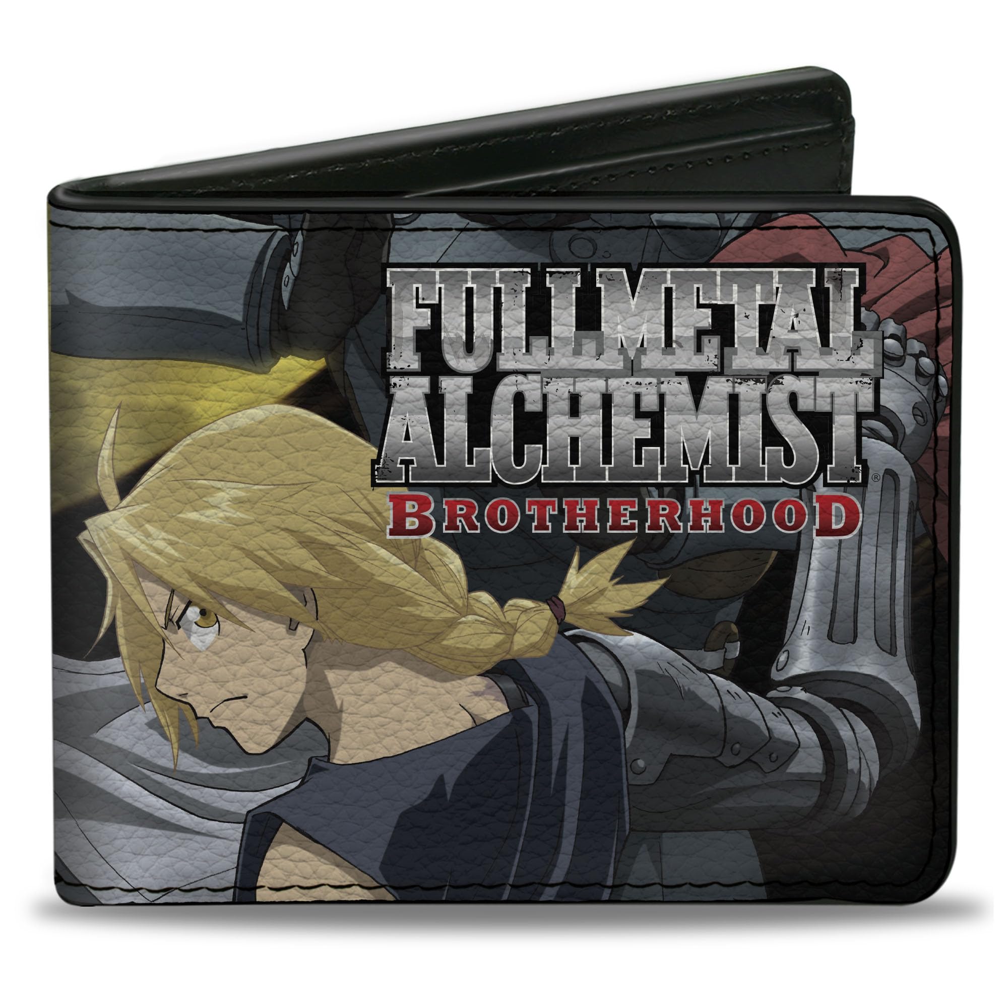 Buckle-Down Aniplex Wallet, Bifold, Fullmetal Alchemist Brotherhood Elric Brothers Yellow Sky Pose, Vegan Leather